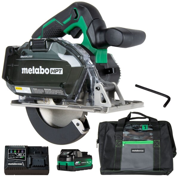 Metabo Hpt 18V MV Cordless 5-3/8in Metal Cutting Circular Saw Kit 2X 2.5 Ah and Charger CD1805DBM - main